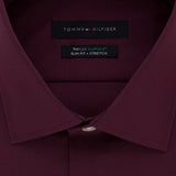 Tommy Hilfiger Men's Check Collared Slim Fit Dress Shirt Red Size 15X34-35