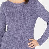 Karen Scott Women's Boat-Neck Cotton Sweater Blue Size X-Large
