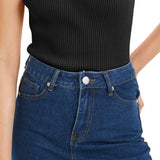 Bar III Women's Buckle Tank Top Black Size Large