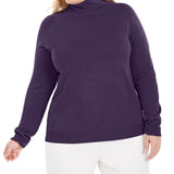 Karen Scott Women's Plus Size Turtleneck Luxsoft Sweater Purple Size 1X