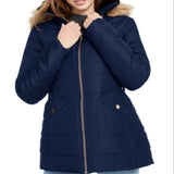 Celebrity Pink Women's Faux Solid Coat Blue Size X-Small