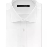 Sean John Men's Classic/Regular Fit White Solid French Cuff Cotton Dress Shirt White Size 17-36/37