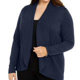 Karen Scott Women's Scott Plus Open Front Cardigan Sweater Navy Size 0X