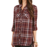 Style & Co Women's Plaid Tunic Purple Size Small