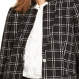Calvin Klein Women's Plaid Button Topper Jacket Black Size 2
