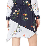 Vince Camuto Women's Long Sleeve Asymmetrical Hem Shirtdress Blue Size X-Small