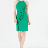 Vince Camuto Women's Halter Ruffle Dress Green Size 6