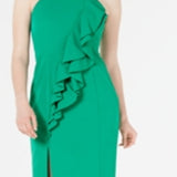 Vince Camuto Women's Halter Ruffle Dress Green Size 6