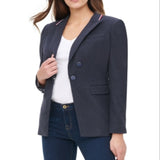 Tommy Hilfiger Women's Ribbon Trim Blazer Gray Size 6