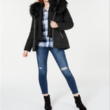 Maralyn Me Women's Faux Puffer Coat Black Size Large