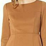 Anne Klein Women's Long Sleeve Short Sheath Dress Brown Size 12