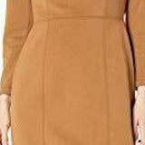 Anne Klein Women's Long Sleeve Short Sheath Dress Brown Size 12