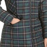 Celebrity Pink Women's Faux Fur Plaid Puffer Coat Green