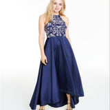 Speechless Junior's Glitter Halter High Low Dress Blue Size 9