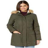 Levi's Women's Coated Cotton Parka with Sherpa and Faux Hood Green Size XS