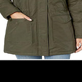 Levi's Women's Coated Cotton Parka with Sherpa and Faux Hood Green Size XS