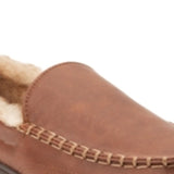 Weatherproof Vintage Men's Loafer Slippers Faux Leather Slip on Brown Size Large