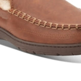 Weatherproof Vintage Men's Loafer Slippers Faux Leather Slip on Brown Size Large