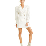 INC International Concepts Women's Culpos  Crystal-Button Blazer Dress  White Size M