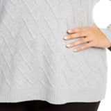 Calvin Klein Women's Plus Chevron Stitch V Neck Sweater Gray Size -0X