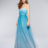 Teeze Me Junior's Open Lattice Back Ombre Gown Blue Size 5