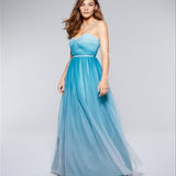 Teeze Me Junior's Open Lattice Back Ombre Gown Blue Size 5