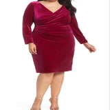 Vince Camuto Women's Plus Velvet Ruched Bodycon Dress Red Size 22W