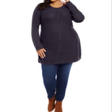 Style & Co Women's Plus Seam Front Tunic Sweater Black Size 3X