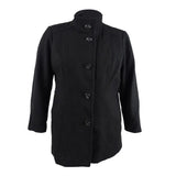 Nautica Women's Stand Collar Peacoat Black Size 2X