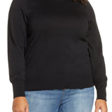 Michael Kors Women's Plus Side Snap Crewneck Sweater Black Size 1X