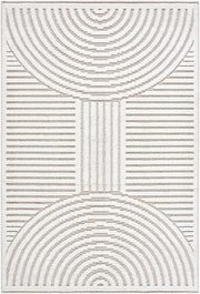 Deron Ivory 3D Rainbow Washable Rug