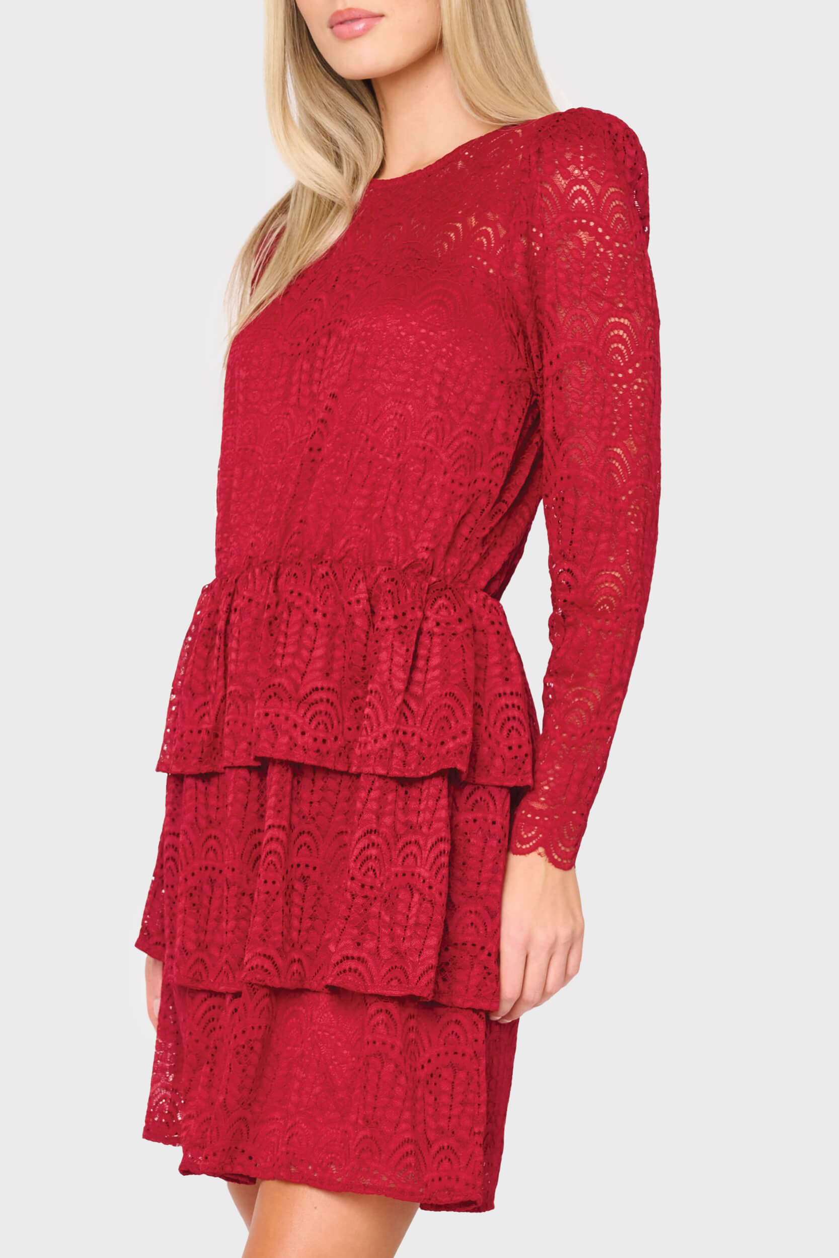 Scallop Lace Tiered Dress