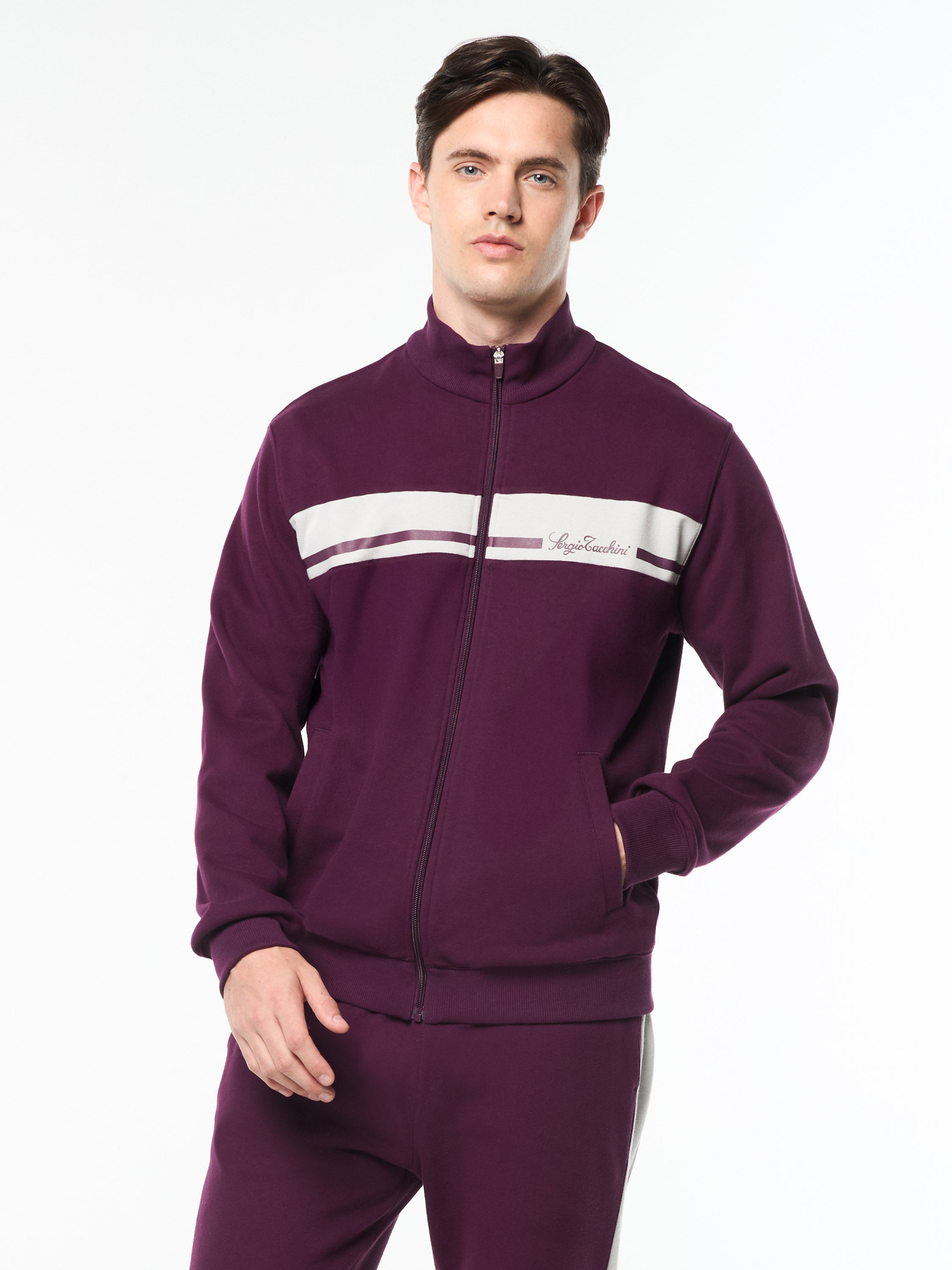 Cursivo Track Jacket- Potent Purple