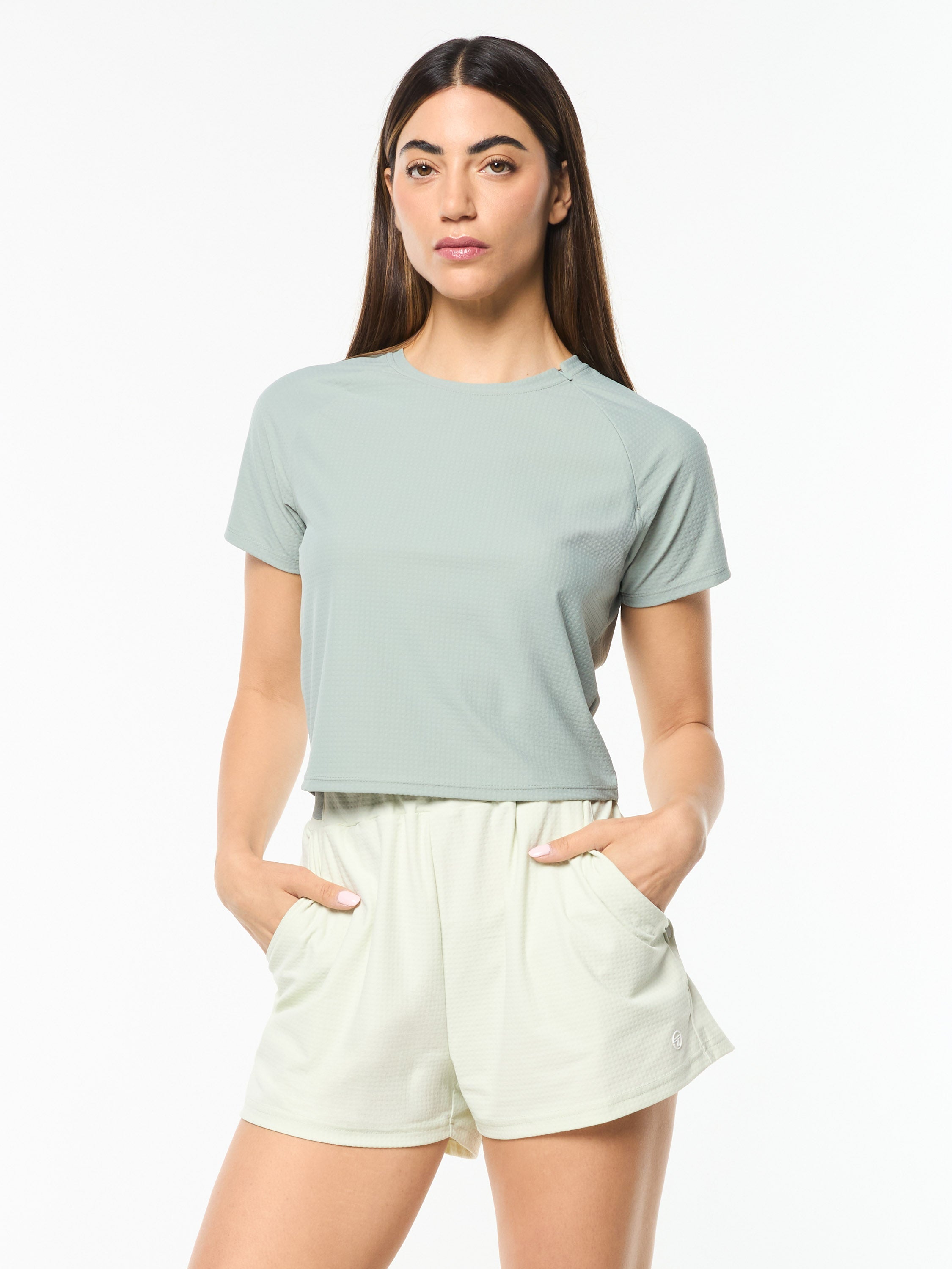 Eva Cropped Top- Slate Gray