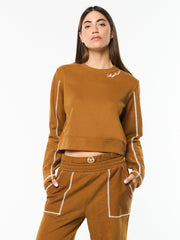 Greta Crewneck- Bronze Brown