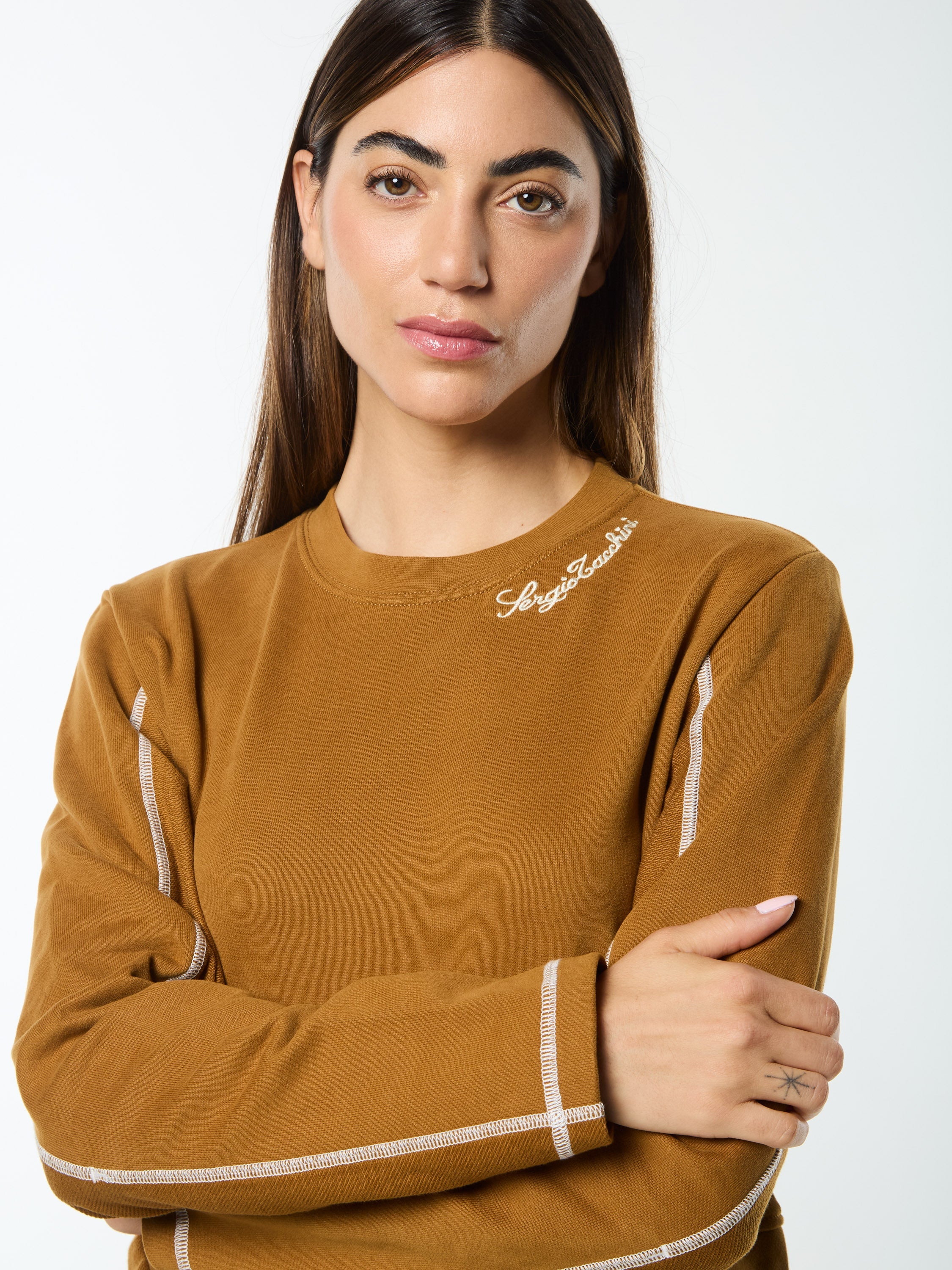 Greta Crewneck- Bronze Brown