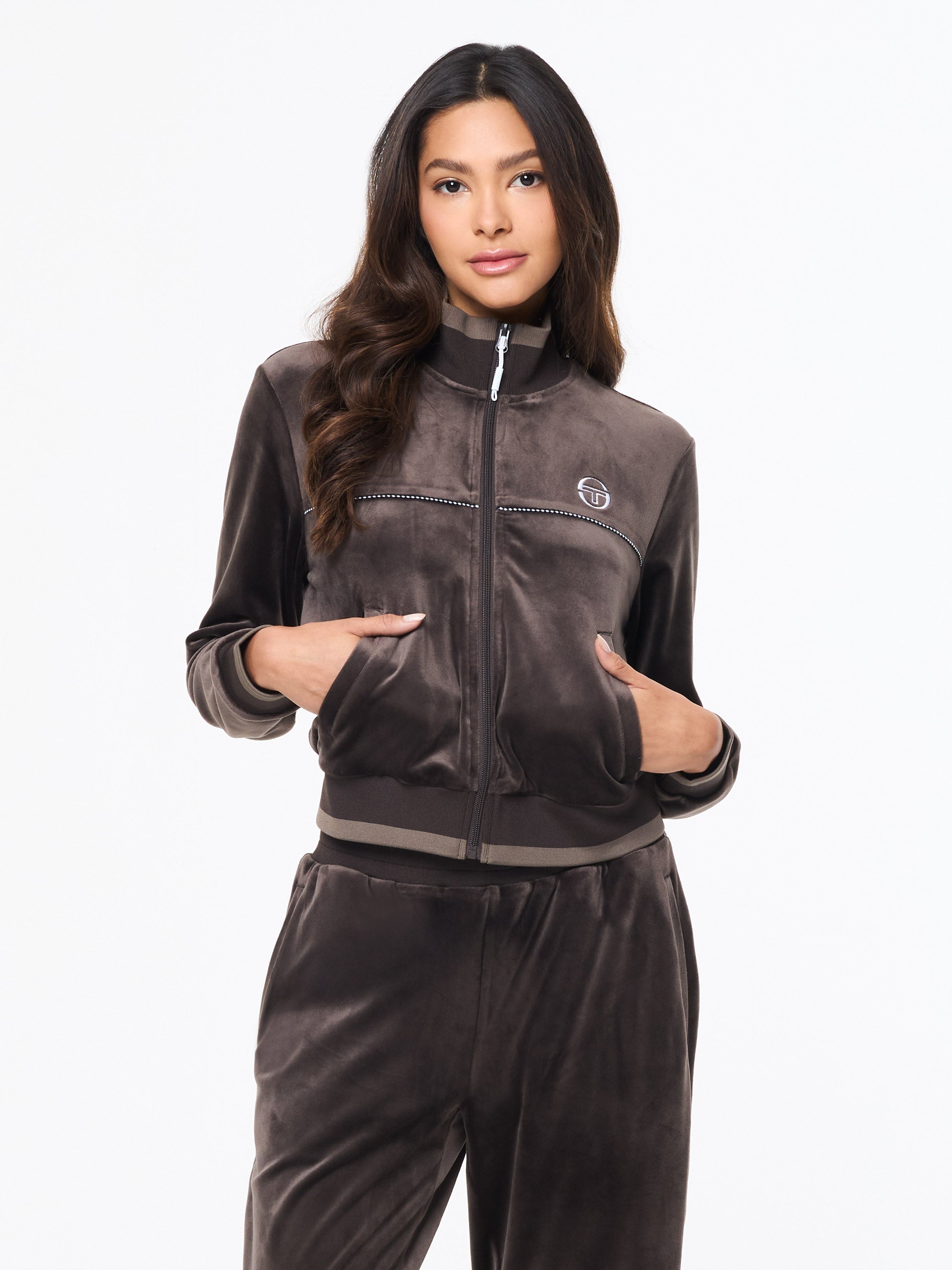 Leta Velour Jacket- Mulch