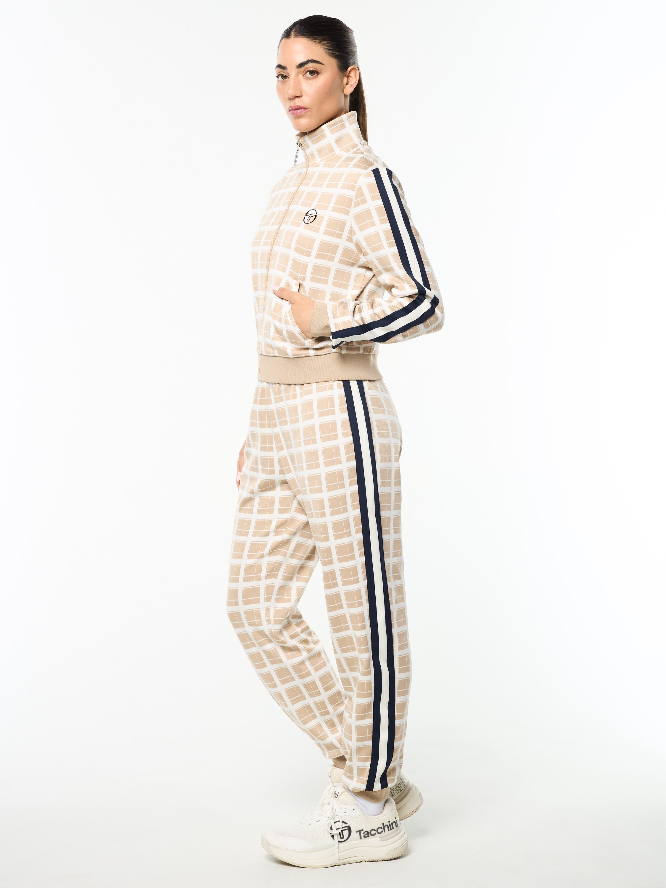Women's Damarindo Check Track Jacket- Humus