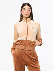 Lina Velour Track Jacket- Candied Ginger