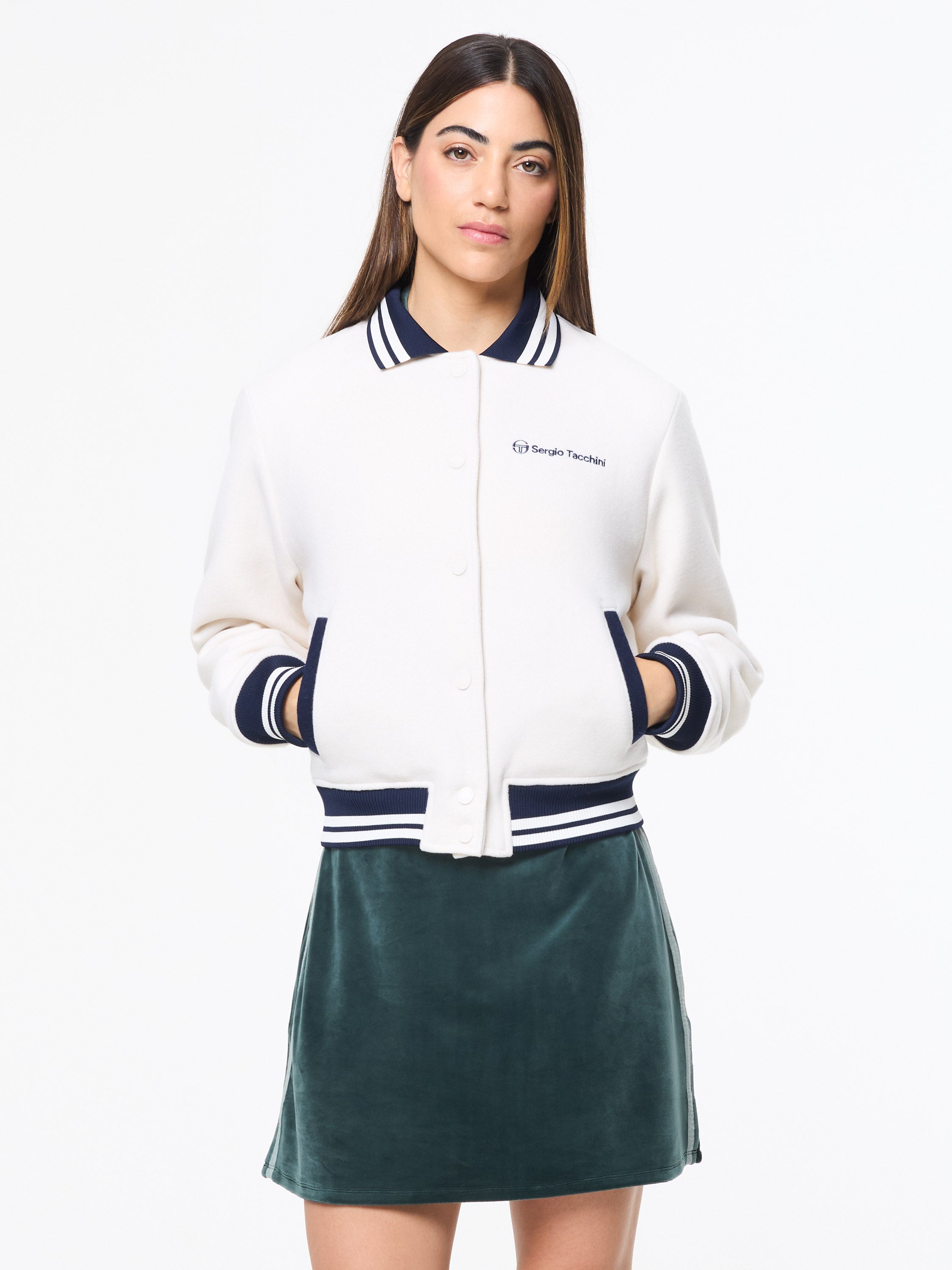 Marisa Varsity Jacket- Gardenia