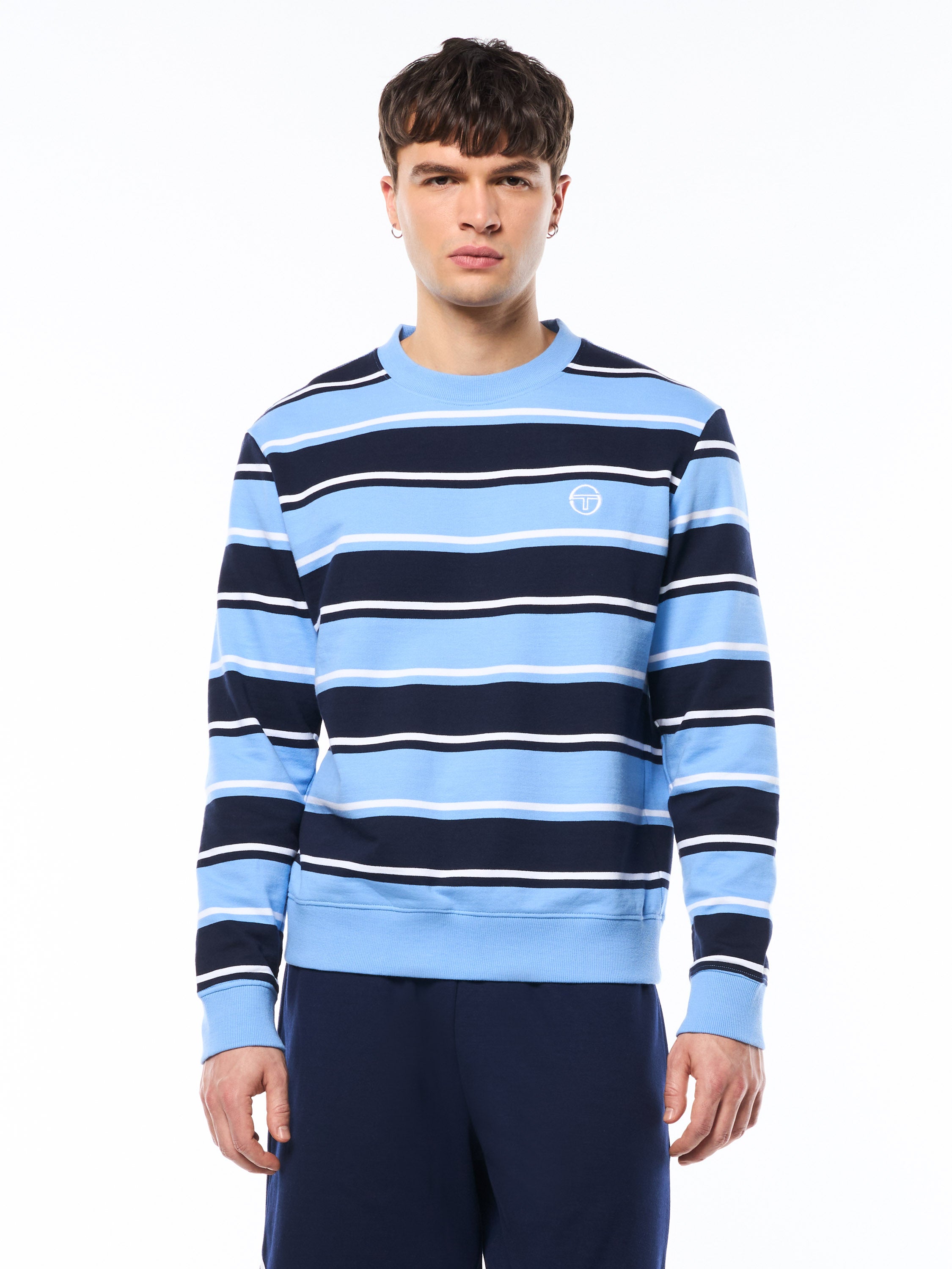 Strisce Stripe Crewneck-maritime Blue