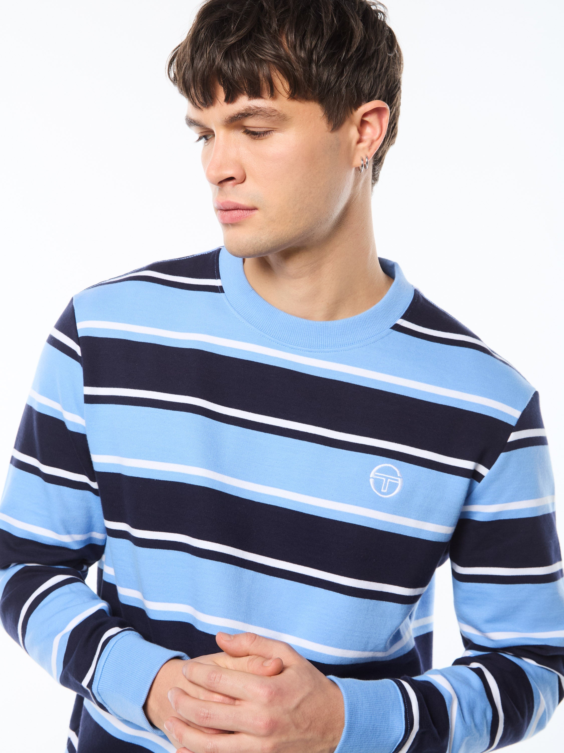 Strisce Stripe Crewneck-maritime Blue