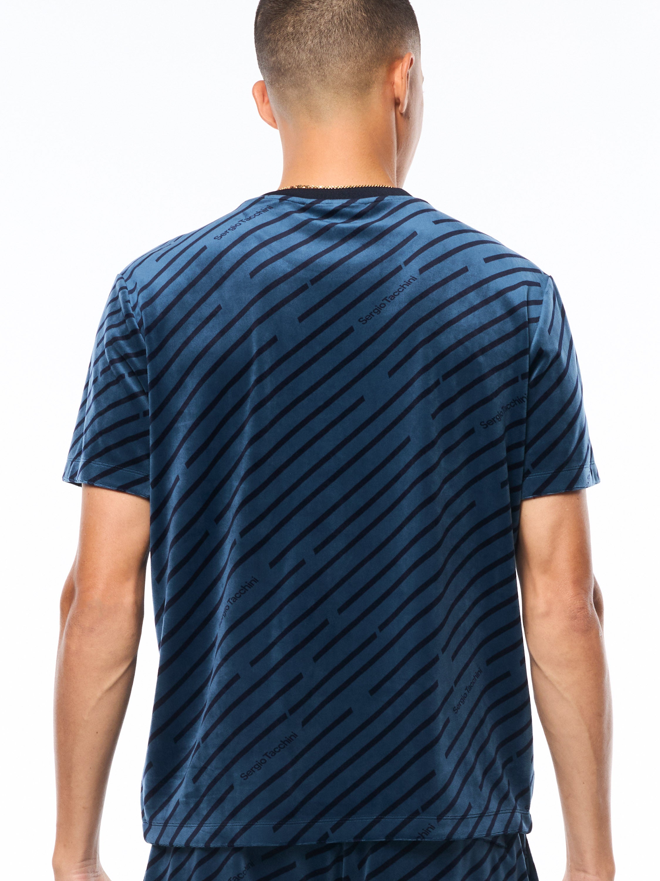 Obliquo Velour T-Shirt in Key Largo