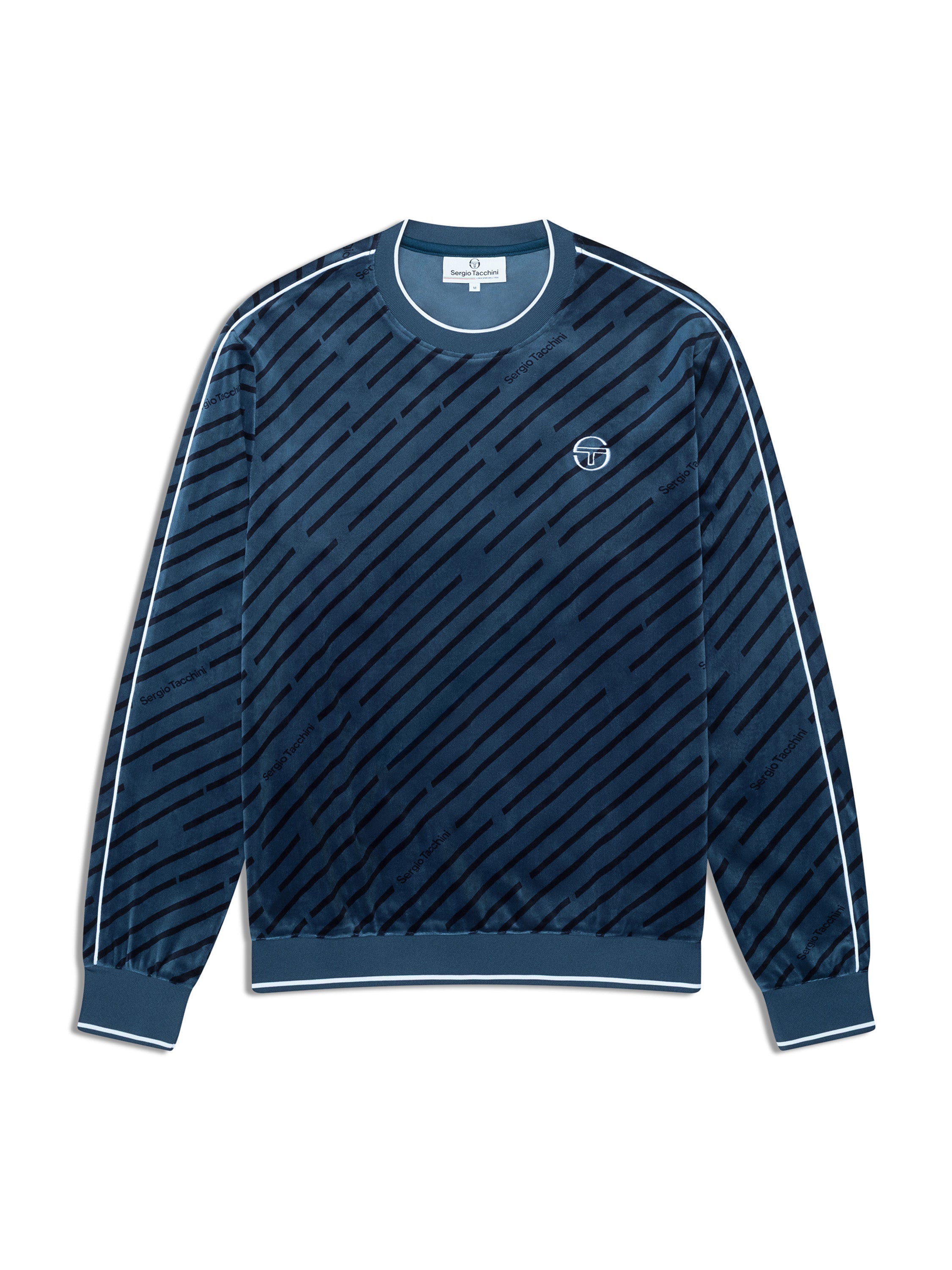 Obliquo Velour Crewneck-Key Largo