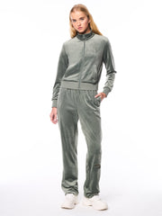 Nuvola Velour Track Jacket-agave Green