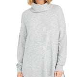 Style & Co Women's Mixed Stitch Ribbed Turtleneck Tunic Sweater Gray Size XX-Large