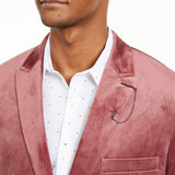 INC International Concepts Men's Big & Tall Velvet Slim Fit Two Button Blazer Wine Size XLT