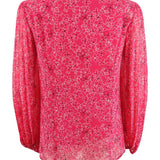 Alfani Women's Floral Print Pleat Sleeve Top Pink Size Petite Small