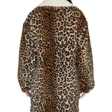 Sanctuary Women's Faux Animal Print Blazer Coat Black Size Medium