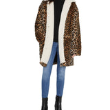 Sanctuary Women's Faux Animal Print Blazer Coat Black Size Medium